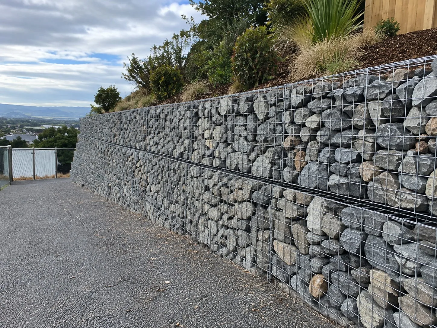 Gabion retaining wall built in Christchurch