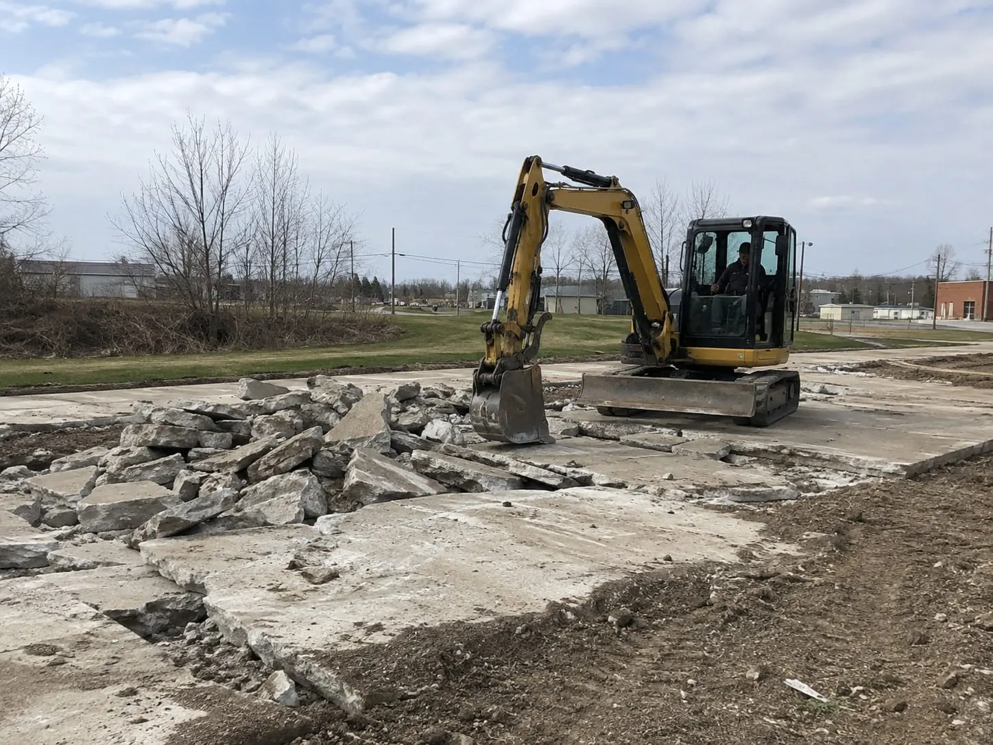 Concrete demolition underway on a local Christchurch property