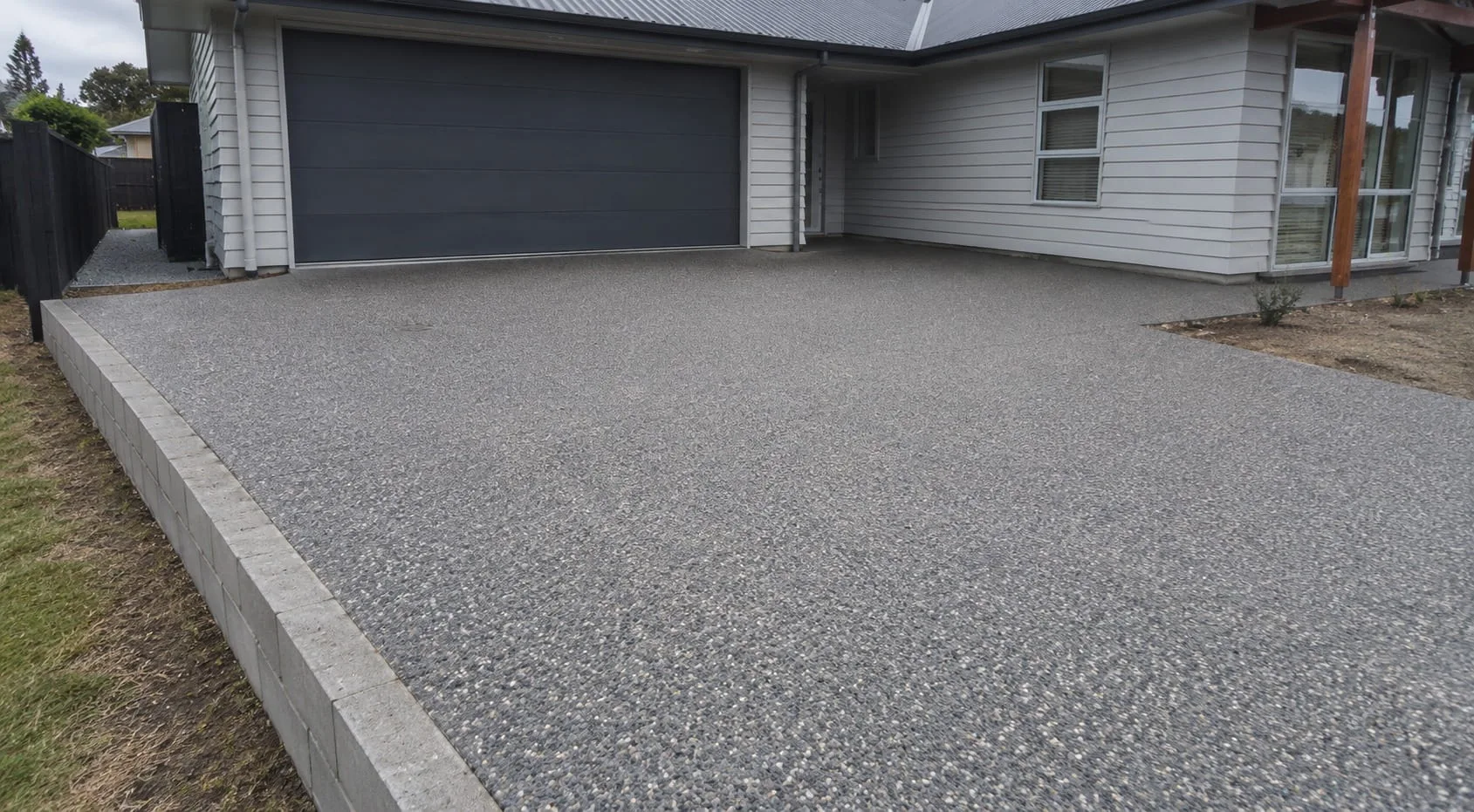 Concrete driveway being poured and finished in Christchurch