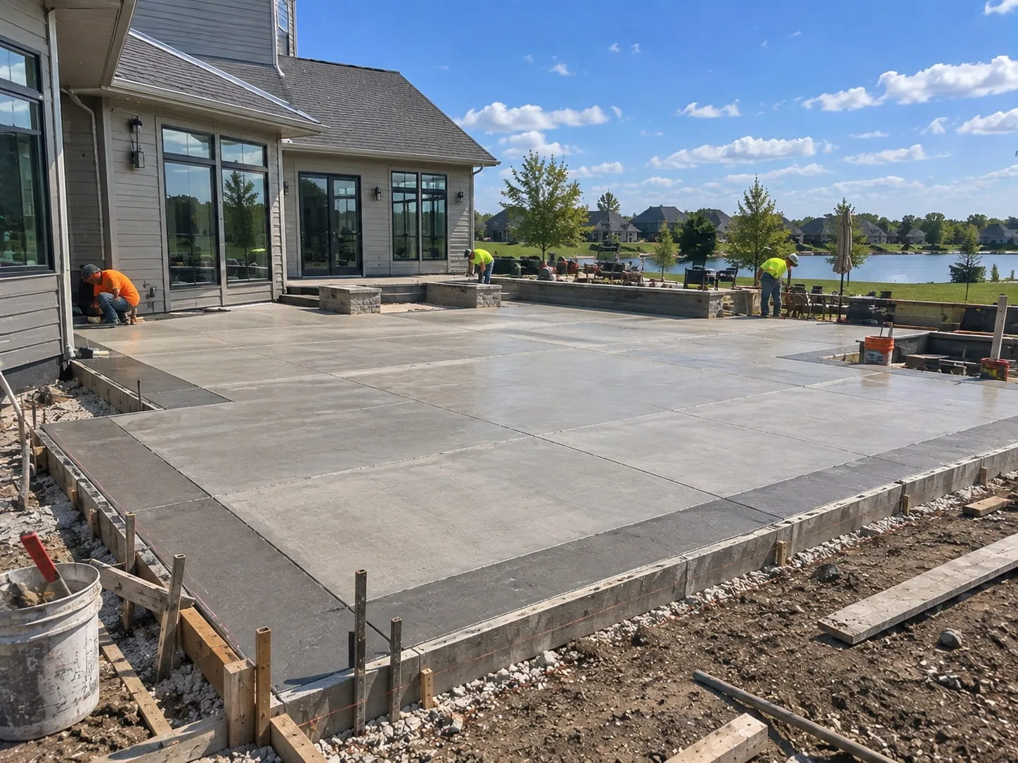 Concrete patio on a Merivale property in Christchurch