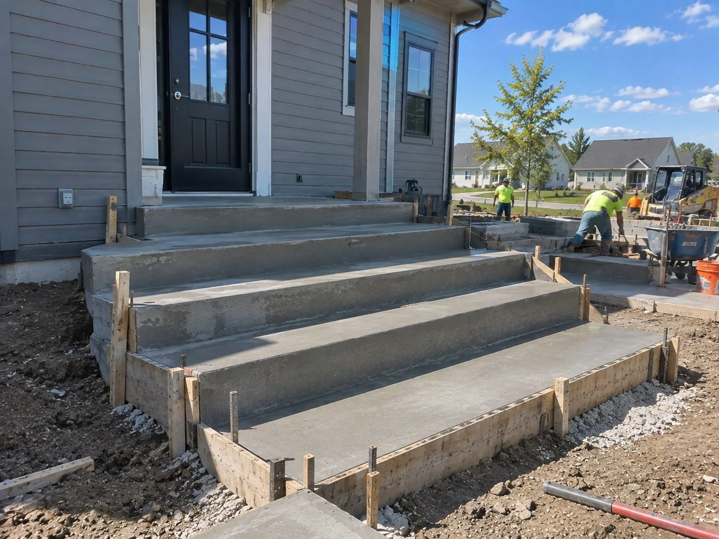 Concrete steps on a Redwood property in Christchurch