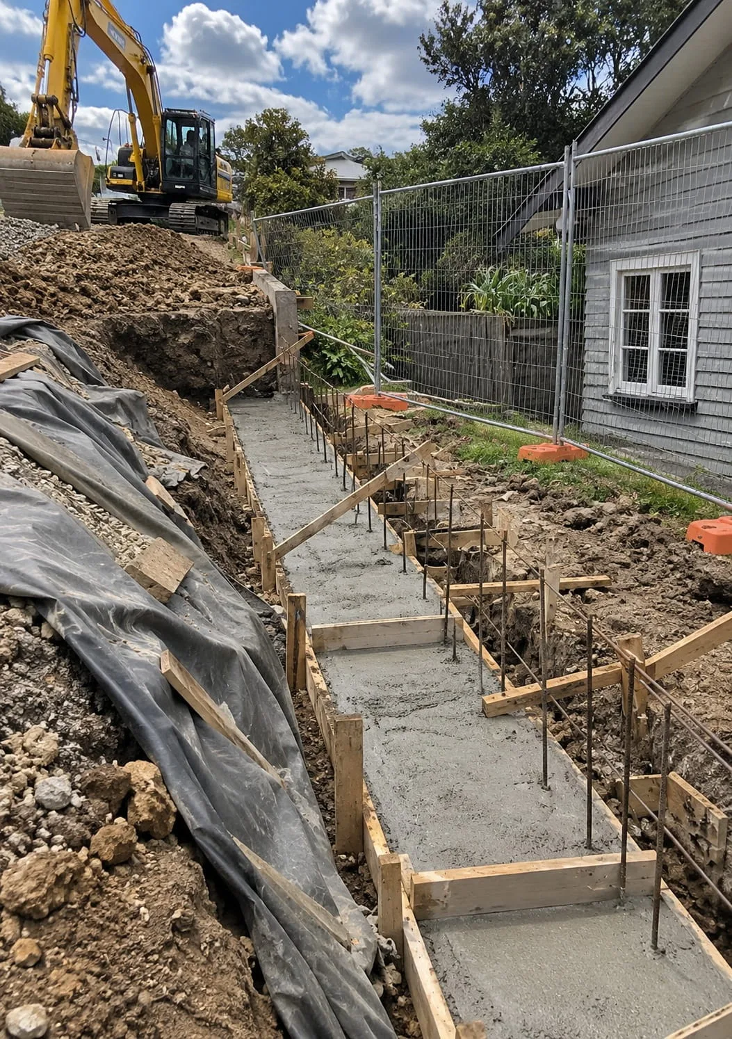 Services being laid in a utility trench in Christchurch
